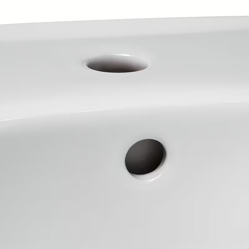 Bijeli viseče keramički umivaonik Fayans Neo 50 x 40 cm s otvorom pro za slavinu u sredini