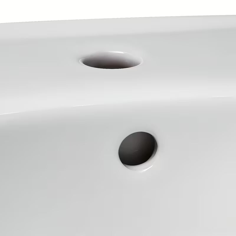 Bijeli viseče keramički umivaonik Fayans Neo 55 x 44 cm s otvorom pro za slavinu u sredini