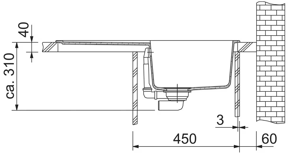 Franke BFG 611-78 granitni pomivalno korito s reverzibilnom ocjednom plohom pro ugradnja za delovni pult.