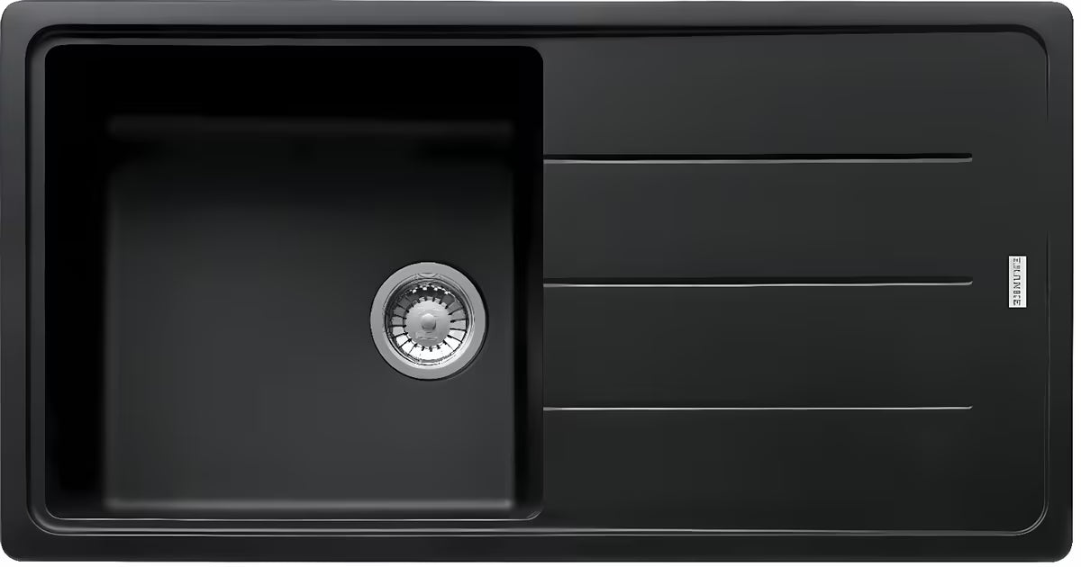 Granitni pomivalno korito Franke BFG 611 s reverzibilnom ocjednom plohom u crnoj mat izvedbi