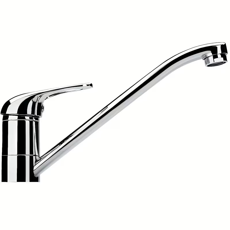 Krom enoročna stoječa armatura za pomivalno korito Franke z vrtljivim izlivom 360°.