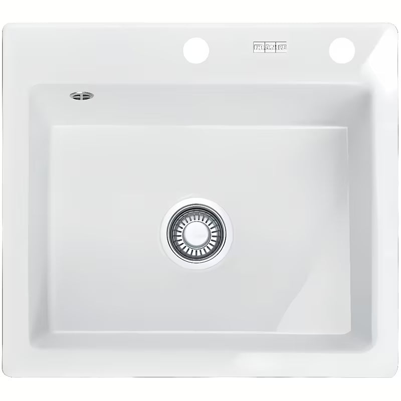 Bijeli keramički pomivalno korito Franke 58 x 51 cm pro za ugradnju odozgo za delovni pult.