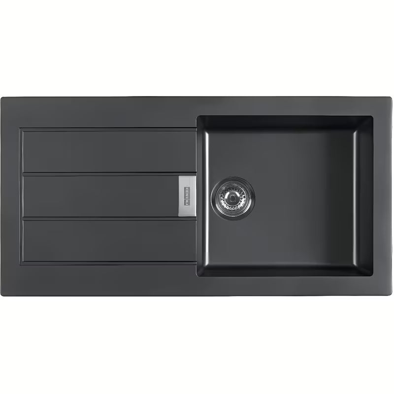 Crni pomivalno korito Franke od Tectonite materijala s reverzibilnom ocjednom plohom pro montaža za delovni pult.