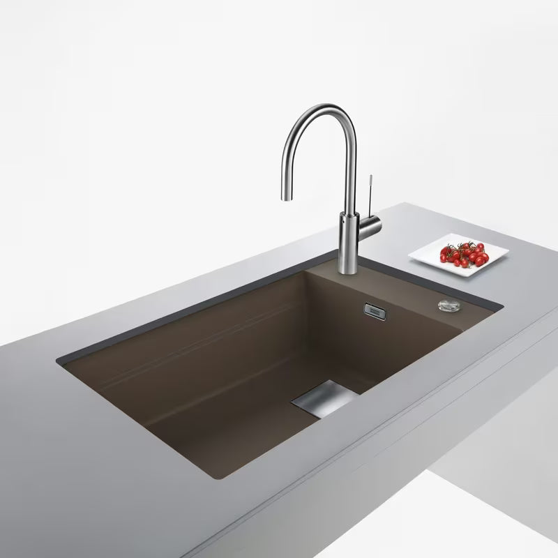 Granitni pomivalno korito Franke Kubus 2 pro spodnja montaža, 76x46 cm, mat crna