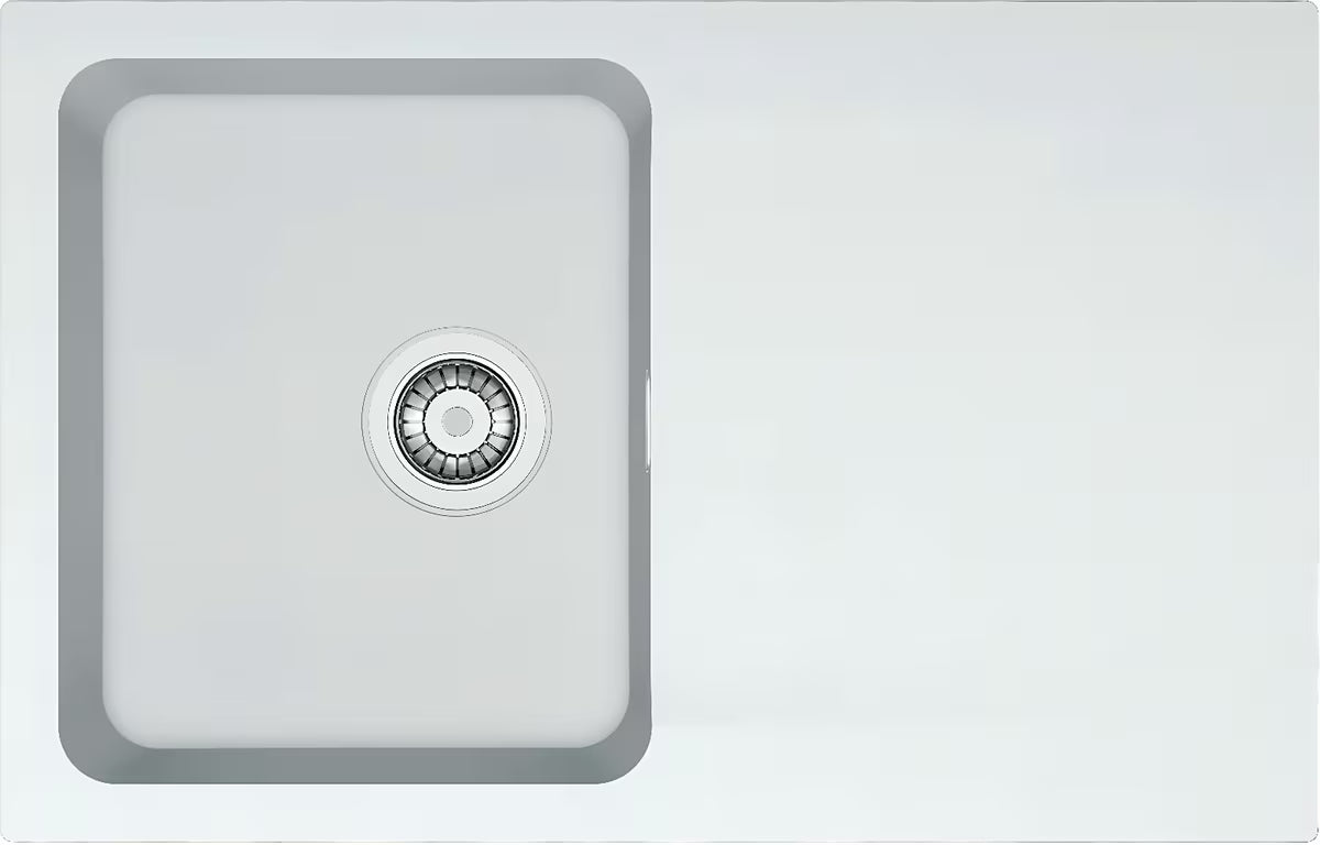 Bijeli pomivalno korito Franke OID 611-78 od Tectonite materijala s reverzibilnom ocjednom plohom pro, montaža na pult