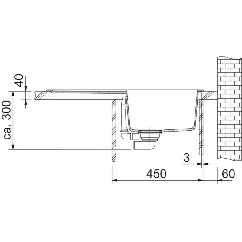 Bijeli pomivalno korito Franke OID 611-78 od Tectonite materijala s reverzibilnom ocjednom plohom pro, montaža na pult