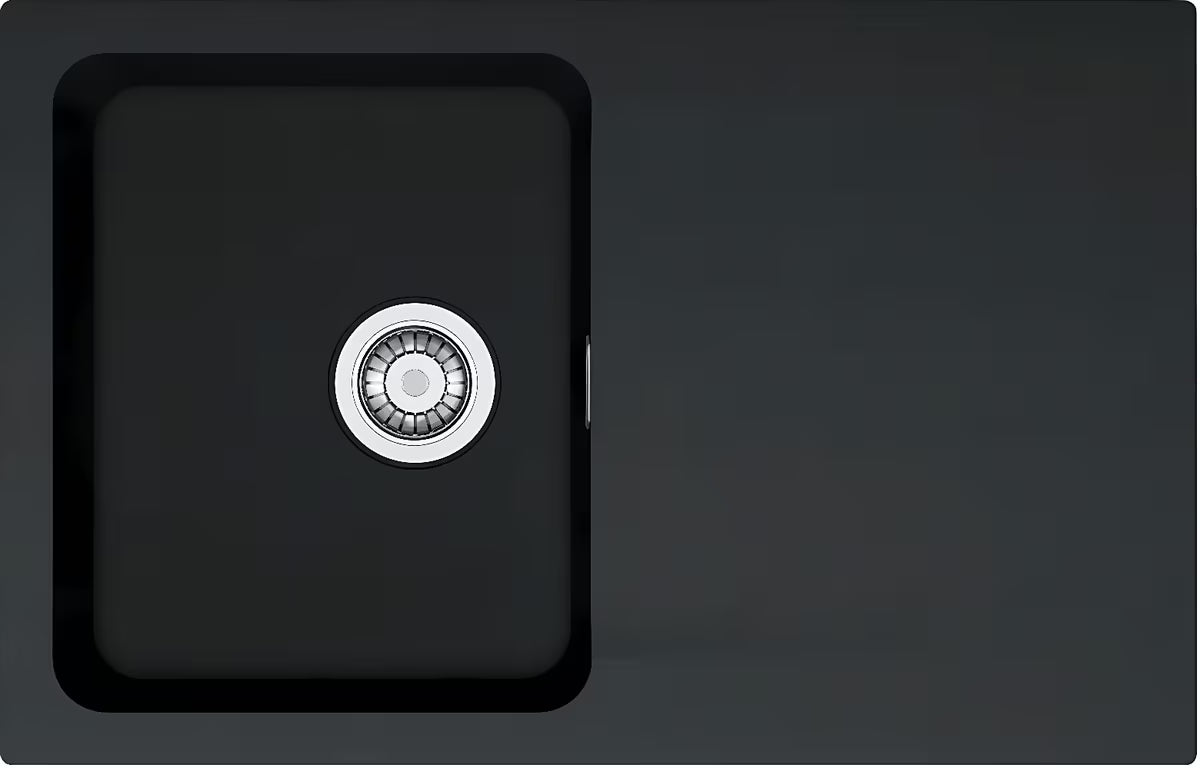 Crni pomivalno korito Franke Oid 611-78 od Tectonite materijala z odcejalnikom pro montaža za delovni pult