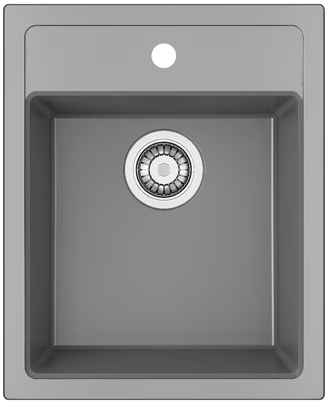 Sivo kuhinjsko enojno korito Franke Sid 610-40 iz materiala Tectonite pro montaža za delovni pult.