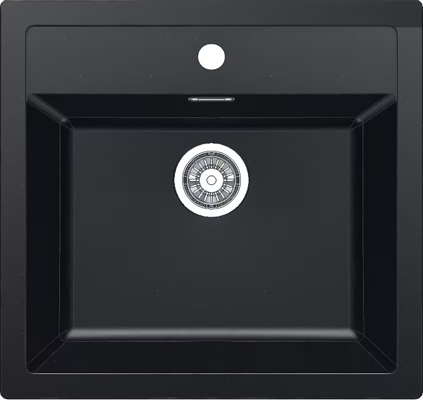 Crni mat kuhinjski enojno korito Franke SID 610 od materijala Tectonite pro ugradnja za delovni pult.