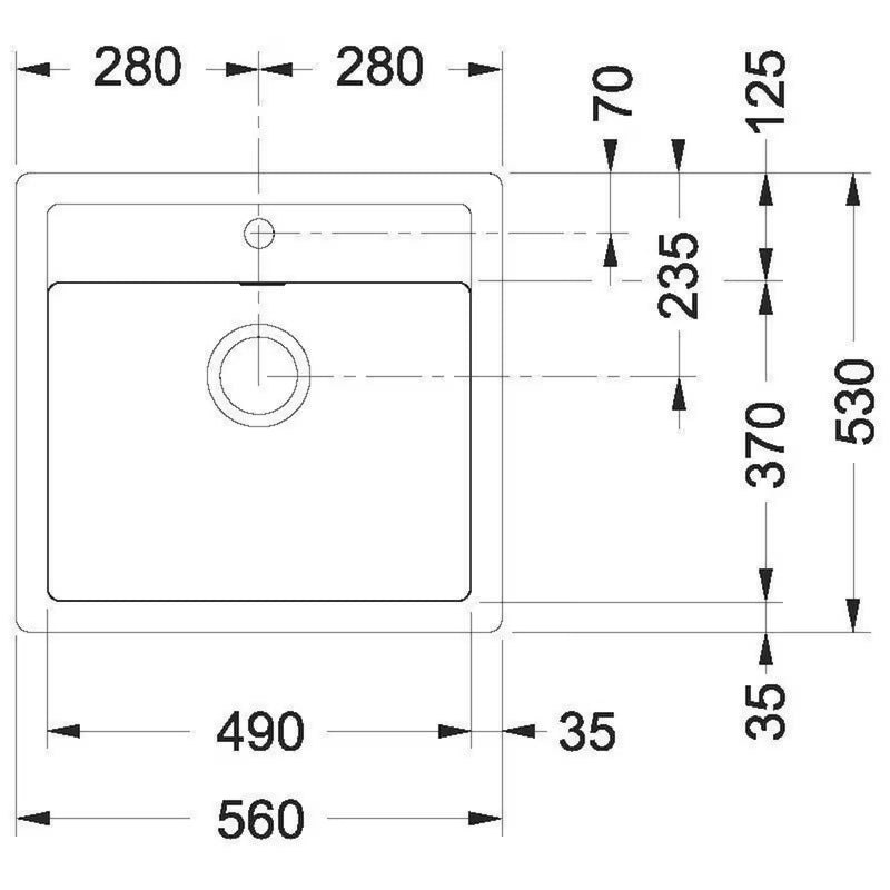 Crni mat kuhinjski enojno korito Franke SID 610 od materijala Tectonite pro ugradnja za delovni pult.