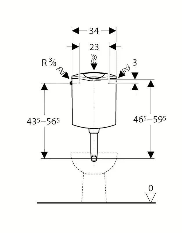 Geberit AP116 podometni splakovalnik za WC u boji alpsko bijela s dvokoličinskim ispiranjem
