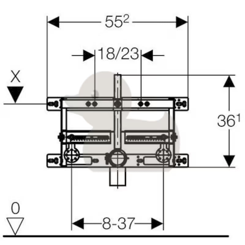 Geberit Kombifix konstrukcija za bide pro za ugradnju u zid s podesivim razmakom i visinski podesivim elementima