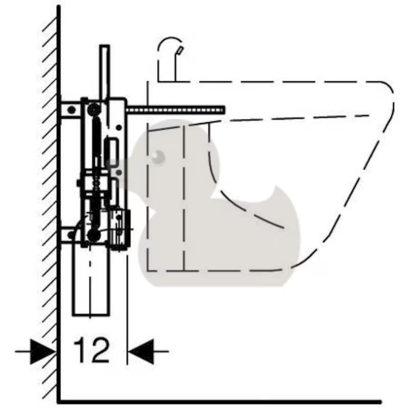 Geberit Kombifix konstrukcija za bide pro za ugradnju u zid s podesivim razmakom i visinski podesivim elementima