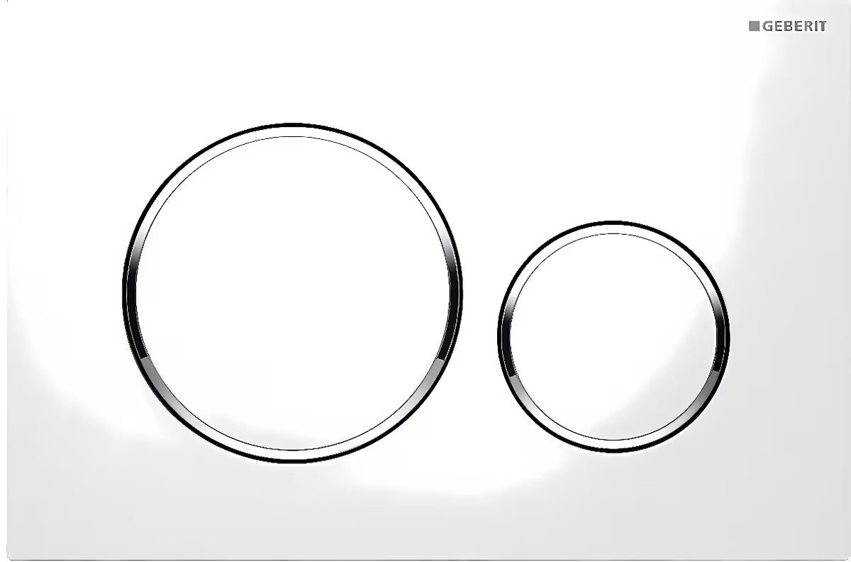 Aktivirna tipka Geberit Sigma20 bijela s kromiranim prstenovima pro ugradbeni vodokotlići Sigma