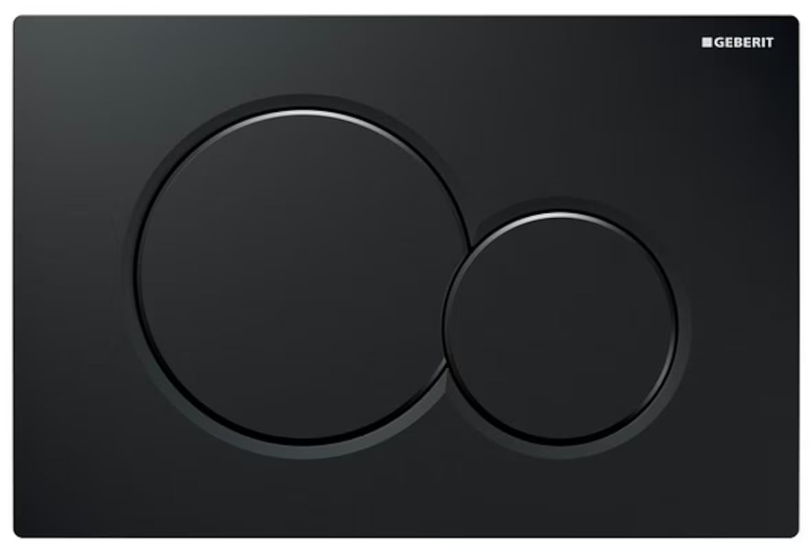 Crna dvokoličinska aktivirna tipka Geberit Sigma01 pro za podžbukne vodokotliće Geberit Sigma