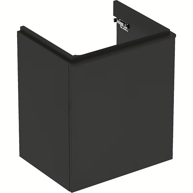 Viseča omarica pod umivalnikom Geberit Smyle Square v antracitnem dekorju lava, 53,6x62x43,3 cm.