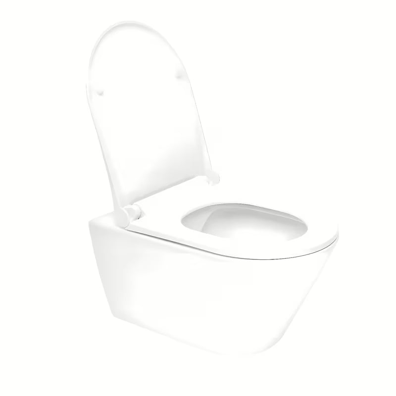 Viseča WC Školjka Glacera Ava v beli sijajni keramiki z izvedbo Rimless in skritim pritrjevanjem