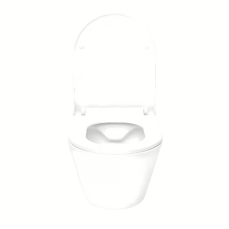 Viseča WC Školjka Glacera Ava v beli sijajni keramiki z izvedbo Rimless in skritim pritrjevanjem
