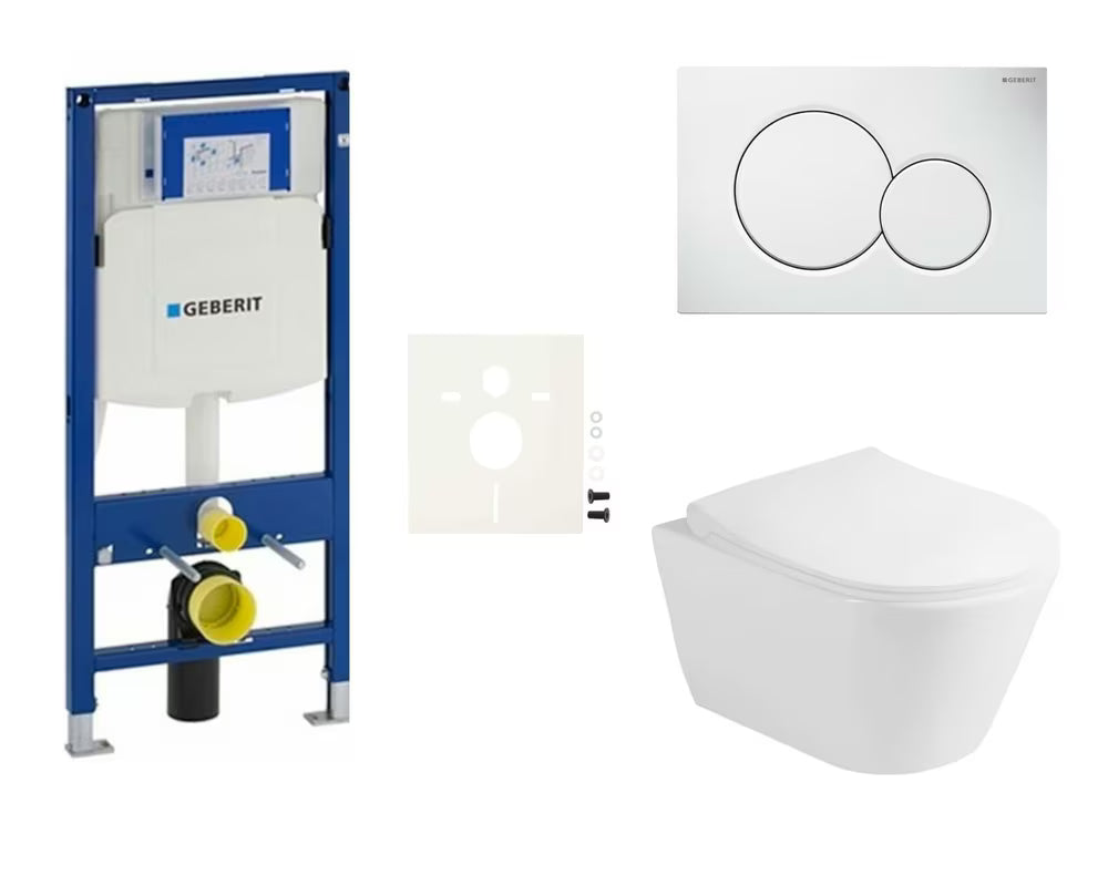 Viseči WC set Glacera Ava z instalacijskim modulom Geberit Duofix pro za predstensko montažo