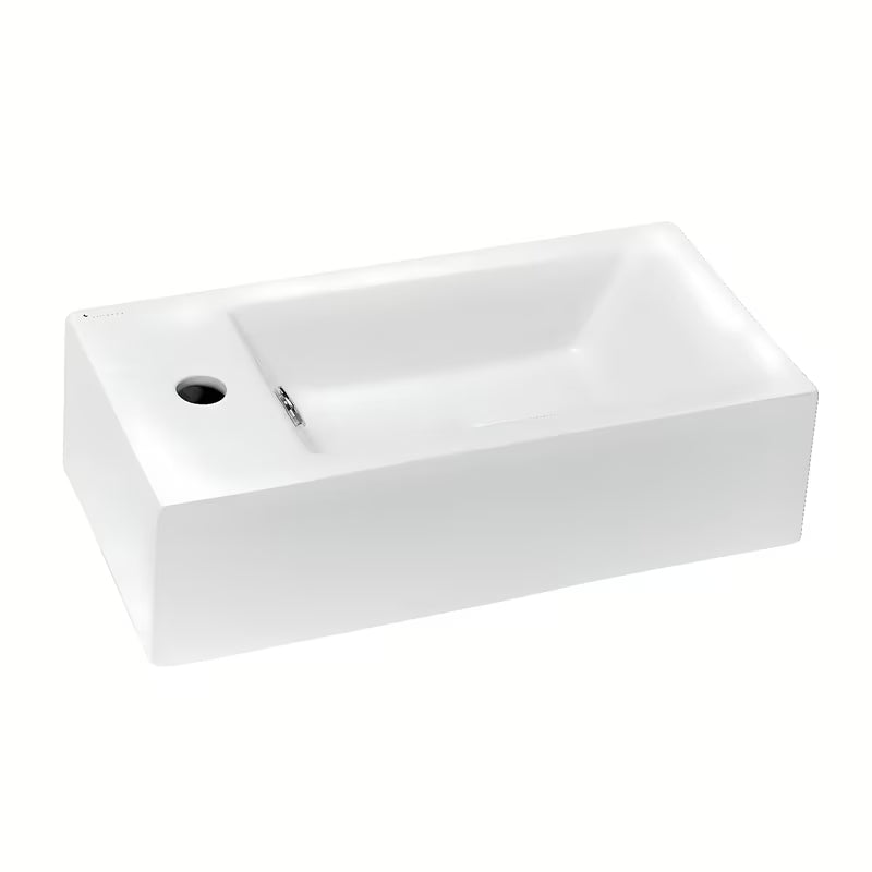 Bel keramični umivalnik Glacera Bigio 50 x 25 cm z odprtino pro za armaturo na levi