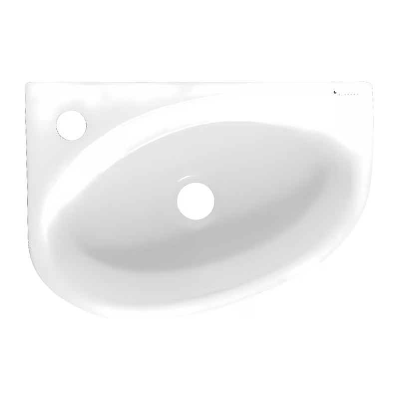 Bijeli keramički kotno umivalnik Glacera Bigio 42x29,5 cm s otvorom pro za slavinu lijevo