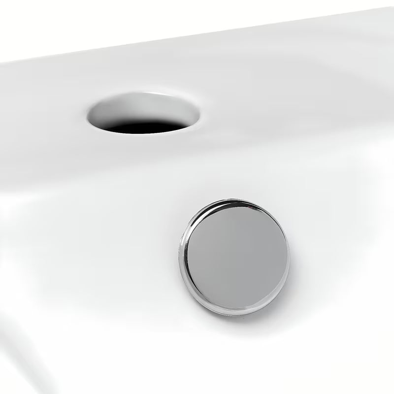 Bijeli keramički četvrtasti umivalnik Glacera Bigio 50x25 cm s preljevom i otvorom pro za slavinu