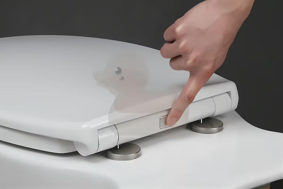 Bela univerzalna WC deska Glacera Easy iz duroplasta s sistemom EasyLock in kovinskimi tečaji