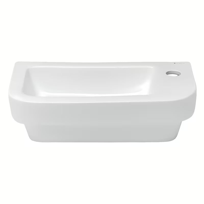Bel keramični umivalnik Glacera Project 45 x 24 cm z odprtino pro za armaturo na desni