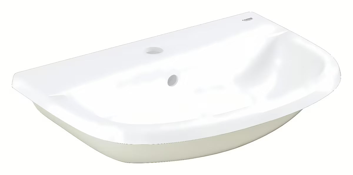 Vgradni umivalnik Grohe Bau Ceramic 55 v barvi alpine white s prelivom in odprtino za pro armaturo
