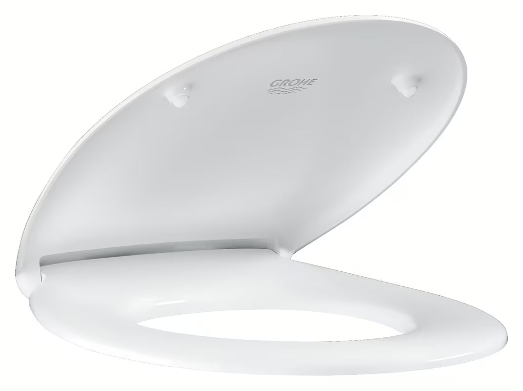 Bela WC deska Grohe Bau Ceramic iz duroplasta s hitrim snemanje in nerjavnimi tečaji