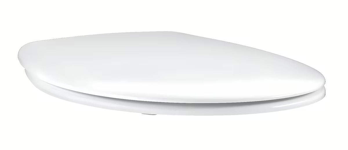 Bijela WC deska Grohe Bau Ceramic s poklopcem, mehko Zapiranje Soft Close spuštanjem i brzim otpuštanjem pro lakšeg čišćenja.