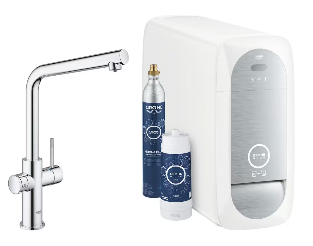Kromirana armatura za pomivalno korito Grohe Blue Home Duo pro za filtrirano, ohlajeno in gazirano vodo