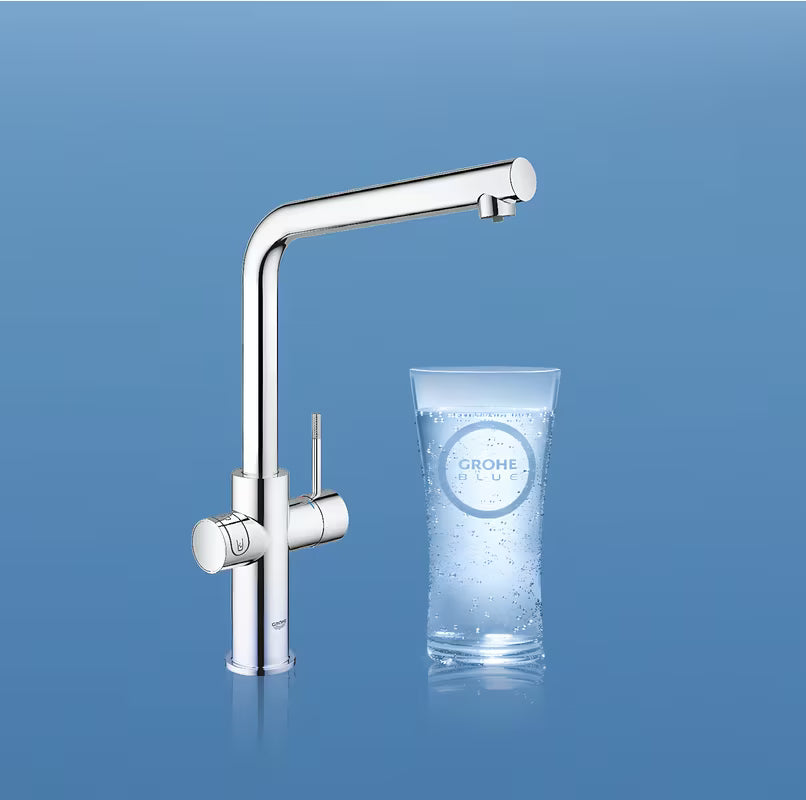 Kromirana armatura za pomivalno korito Grohe Blue Home Duo pro za filtrirano, ohlajeno in gazirano vodo