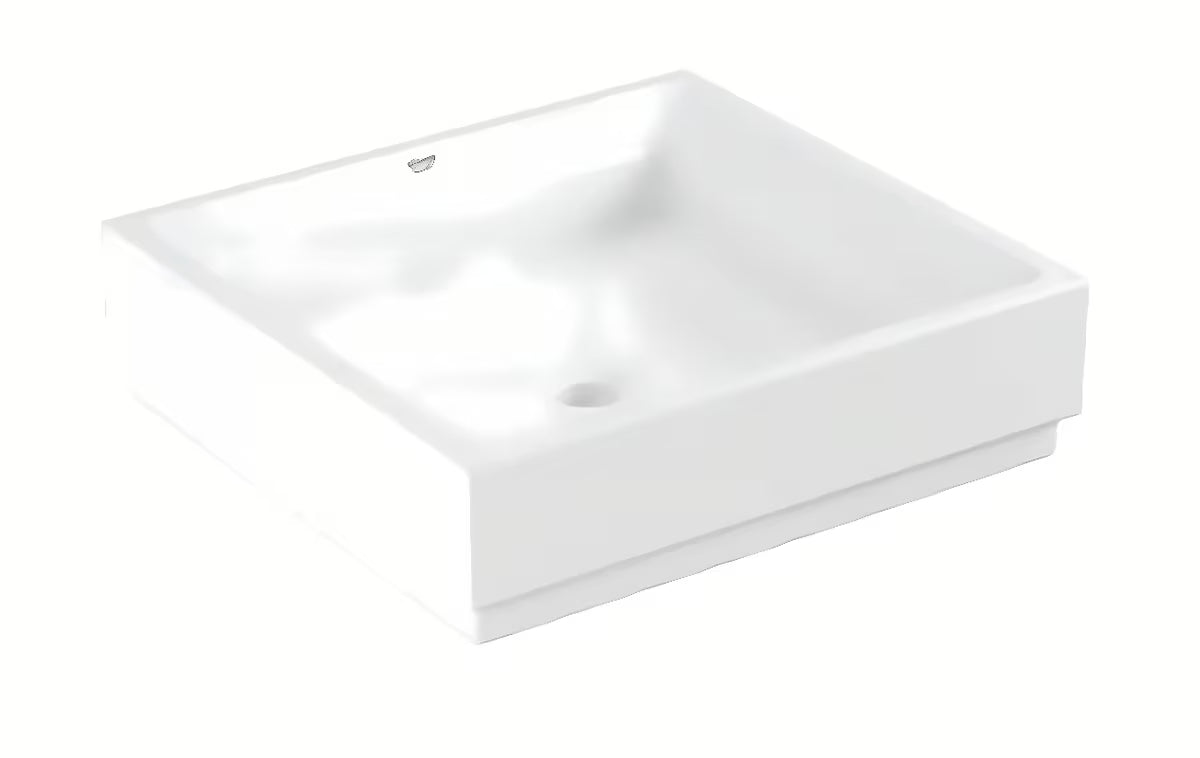 Grohe Cube Ceramic nadgradni umivaonik 50 cm u alpsko bijeloj boji, brez preliva