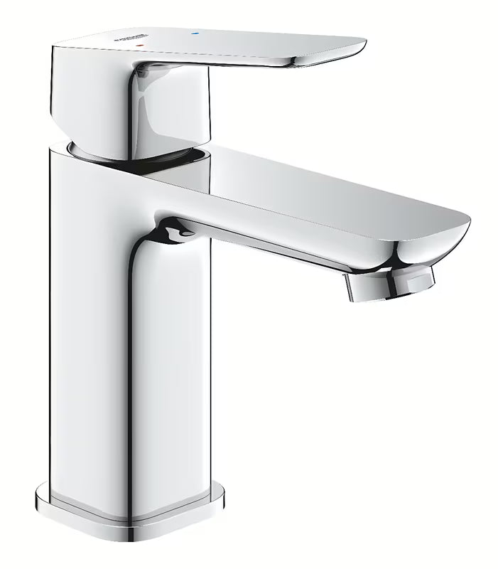 Kromirana enoročna armatura za umivalnik Grohe Cubeo brez odtoka v sijajni izvedbi