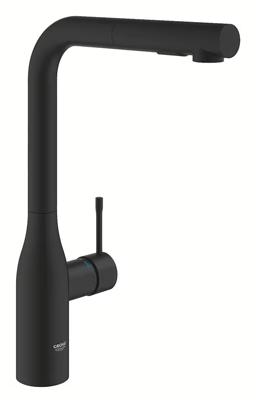 Grohe Essence armatura za pomivalno korito z izvlečno prho u mat izvedbi phantom black