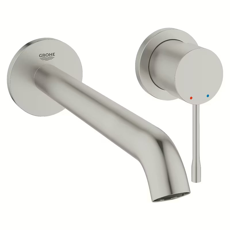Podometna armatura za umivalnik Grohe Essence New v izvedbi supersteel pro za stensko montažo