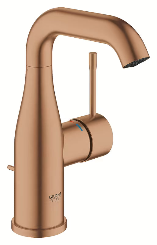 Umivalniška enoročna armatura Grohe Essence New z odtokom v izvedbi brushed warm sunset.