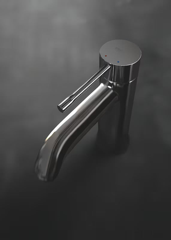 Umivalniška enoročna armatura Grohe Essence New z visokim izlivom in površino Hard Graphite
