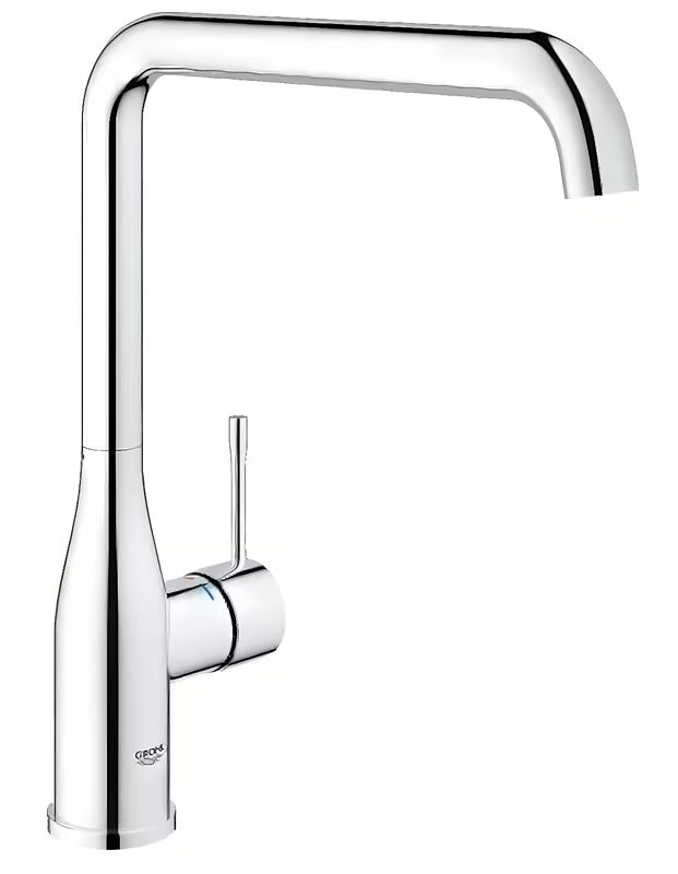 Kromirana armatura za pomivalno korito Grohe Essence New z visokim vrtljivim izlivom in ročnim upravljanjem