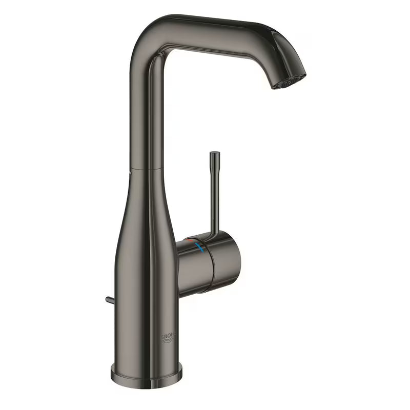Visoka enoročna armatura za umivalnik Grohe Essence New v površinski obdelavi Hard Graphite z vrtljivim izlivom