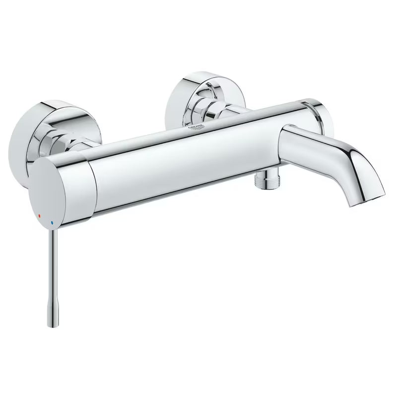 Stenska enoročna armatura za kad Grohe Essence New v kromu z avtomatskim preklopom kad/prha