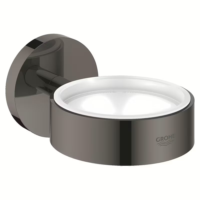 Kovinski držalo Grohe Essentials pro za milnik brez kozarca v barvi hard graphite s skritim pritrjevanjem