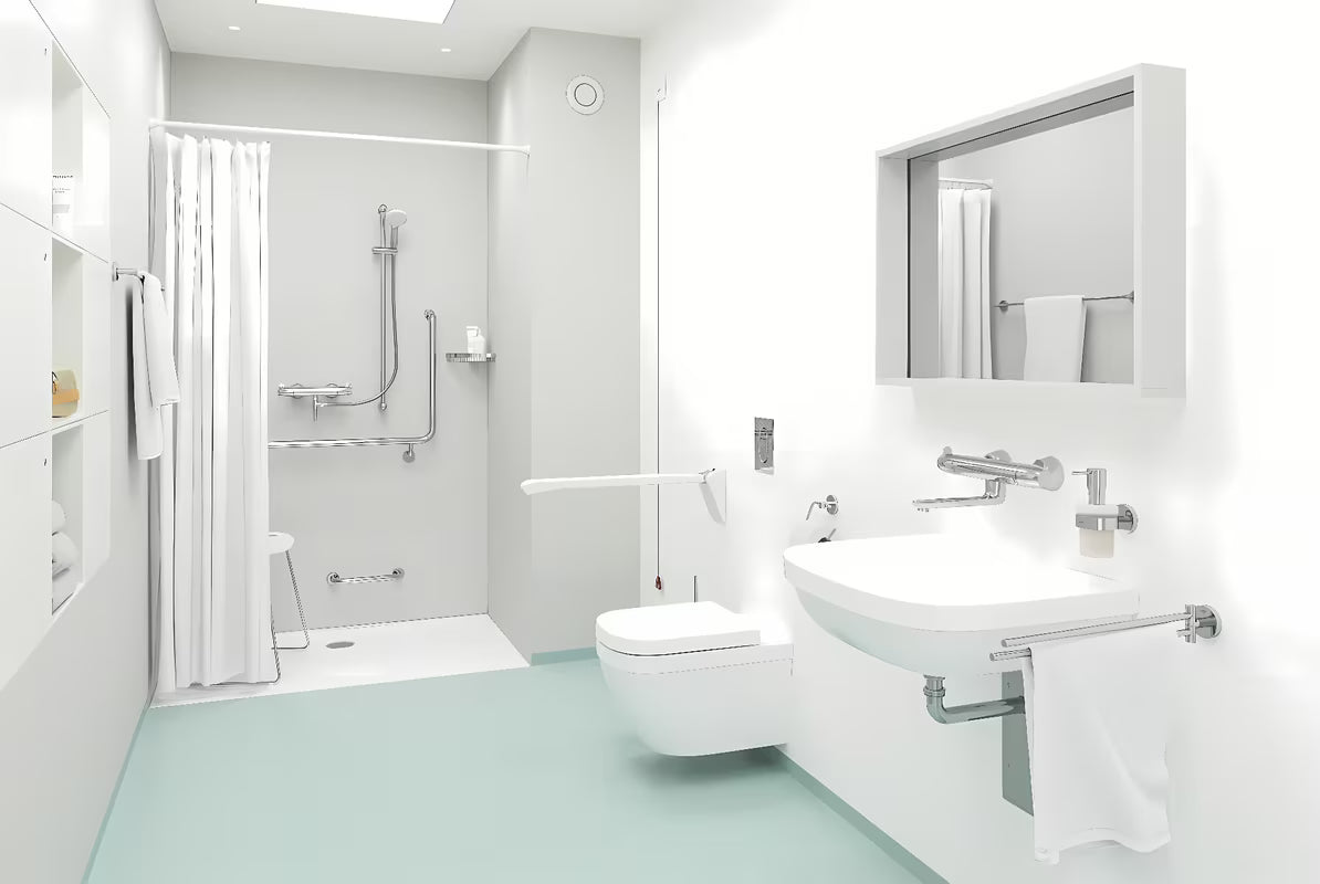 Kromiran držalo za brisače Grohe Essentials z dvema vrtljivima ročajema in skritim pritrjevanjem