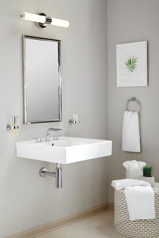 Kromiran držalo za kozarec Grohe Essentials vključno s kozarcem s skritim pritrjevanjem