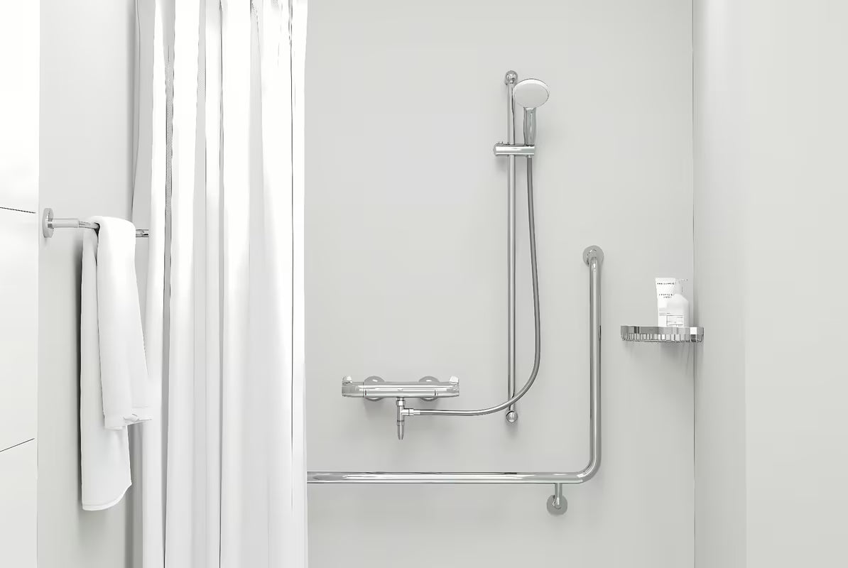Kromiran držalo za brisače Grohe Essentials z držalom in skritim stenskim pritrjevanjem