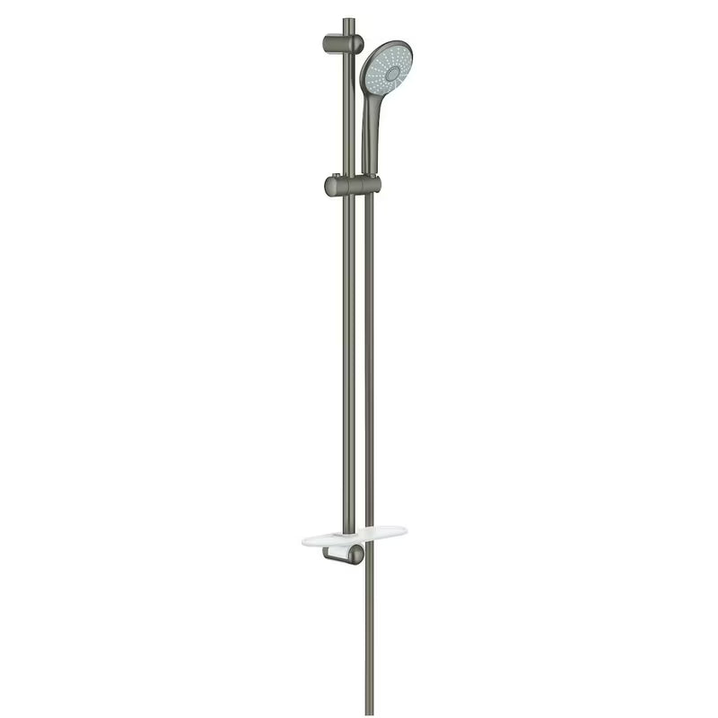 Tuš set Grohe Euphoria 110 Massage v barvi Brushed Hard Graphite z drsnikom in poličko