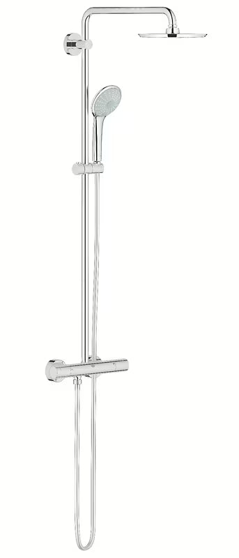 Tušni sistem Grohe Euphoria System s termostatsko armaturo v krom izvedbi z nadglavno in ročno prho