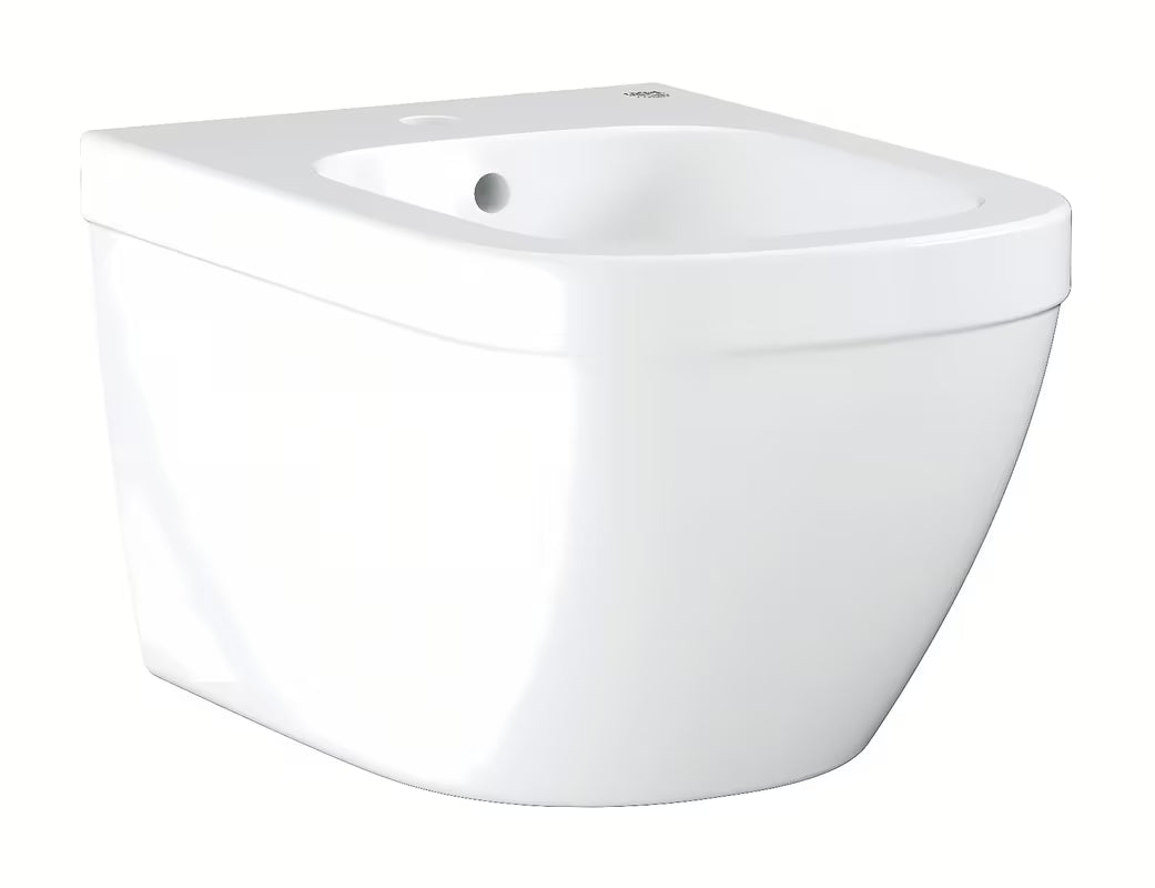 Viseči bide Grohe Euro Ceramic v beli barvi Alpine White z odprtino za pro armaturo in prelivom
