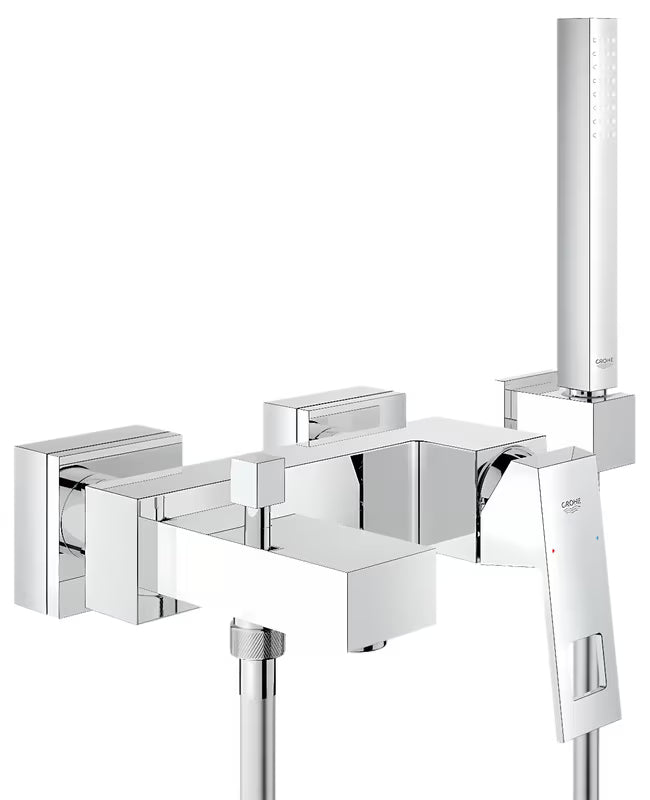 Grohe Eurocube armatura za kad v kromu s tuš setom in preklopnikom pro prho in polnjenje kadi